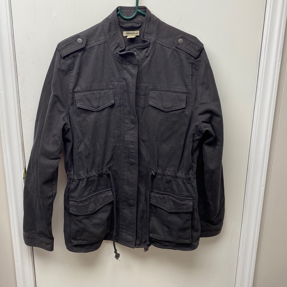 Lucky Brand Cargo Utility Jacket Dark Grey Brown Size Large